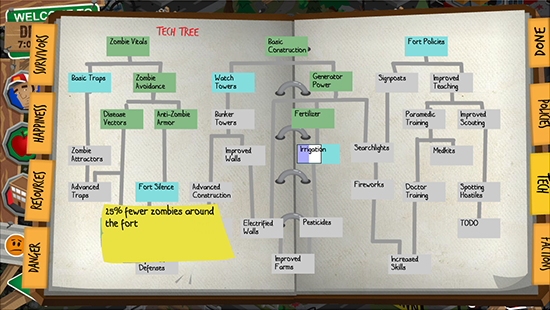 Research tree as it appears in alpha version 0.53 (temp art)